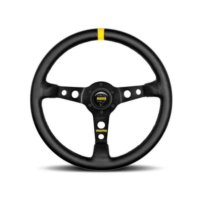 MOMO MOD.07 - Deep Dish with Yellow Leather Marker Steering Wheel